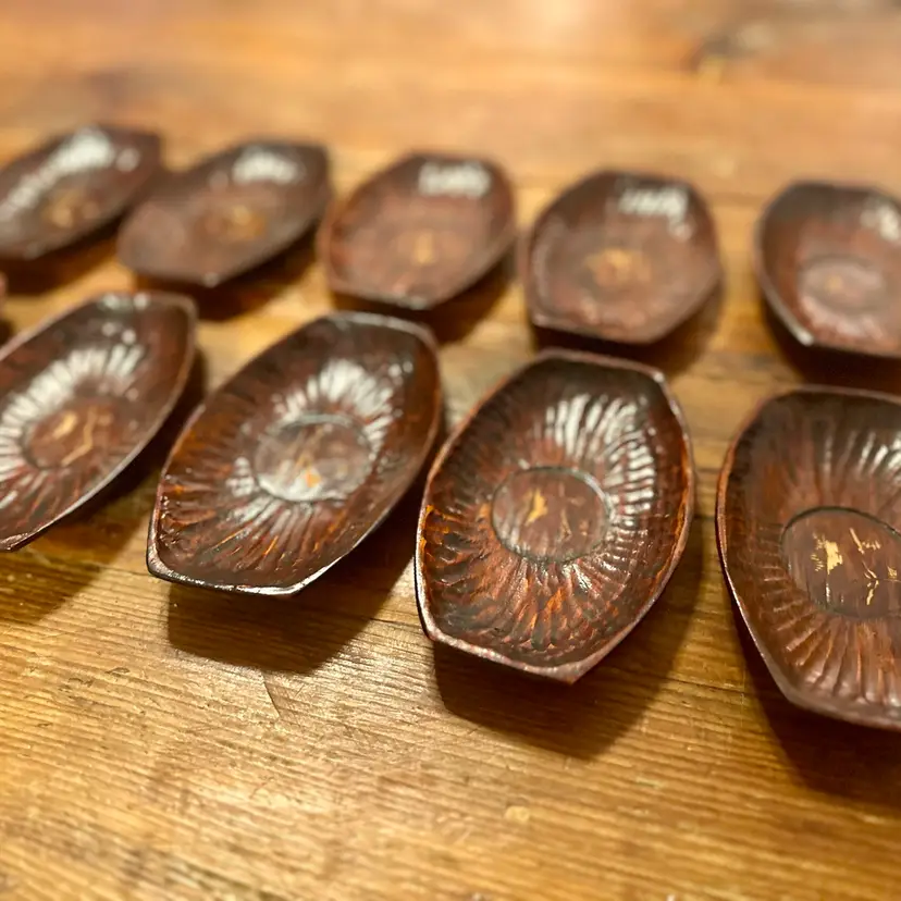 Vintage Hand-carved Japanese Tea Cup Saucer Chataku | Sanuki Bori | Set Of 10