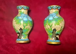 Vintage Cloisonne  Minature Vases circa 1950's