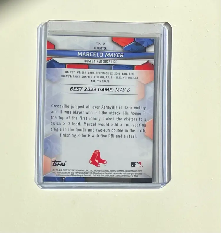 Marcelo Mayer Bowman’s Best Refractor Boston Red Sox