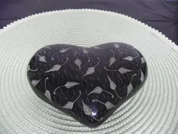 Hand carved Black Soap Stone Heart box