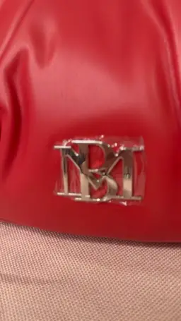 Badgley Mischka Red Ruched Crescent Hobo Bag Gift