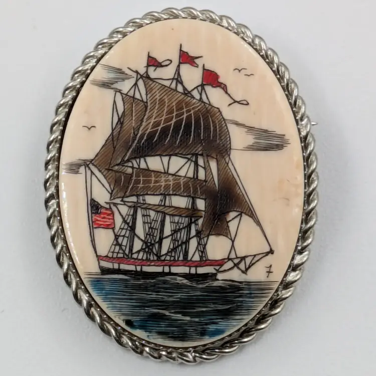 Nautical Ship Cameo Jewelry Set