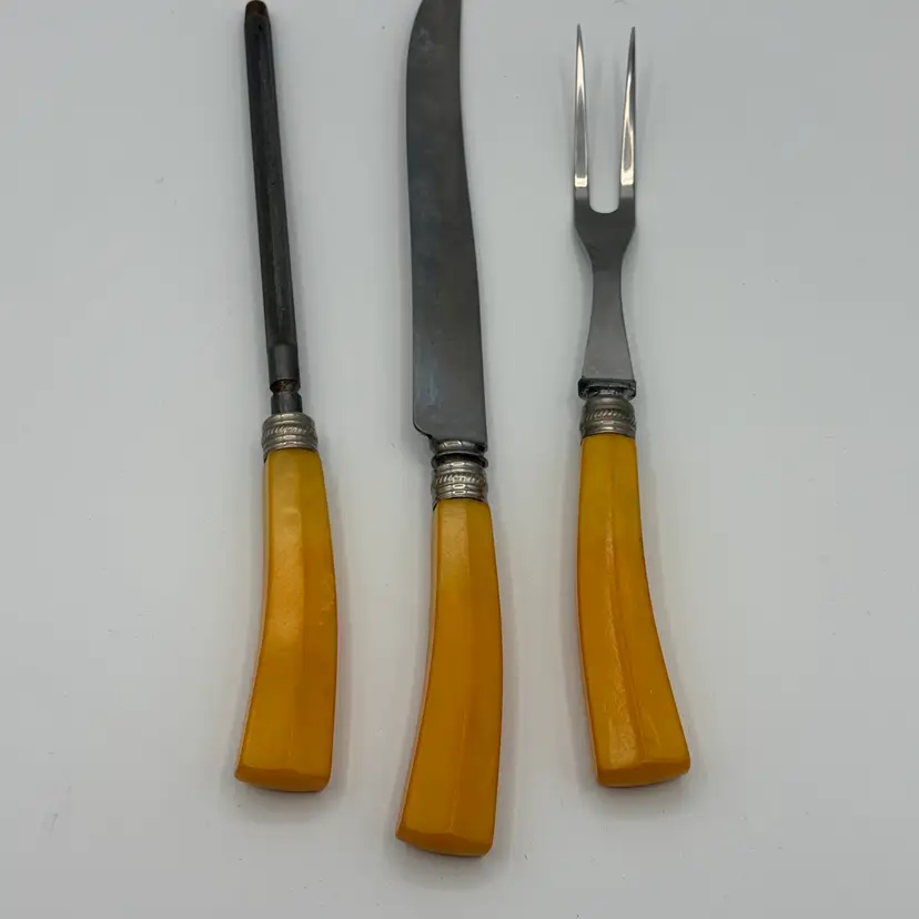 Vintage Washington Forge Kitchen Knife Carving Set Bakelite