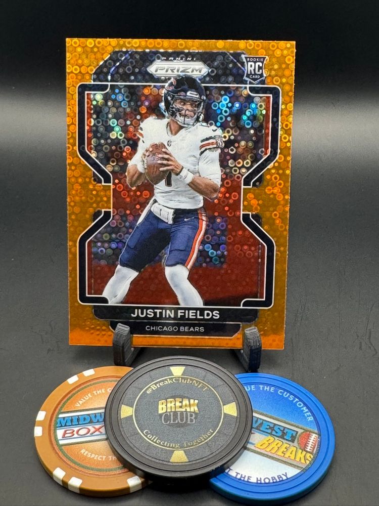 Justin Fields Rc Orange Disco 2021 Prizm Chicago Bears