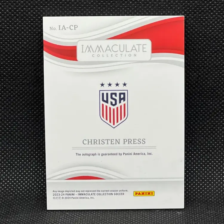 Christen Press 2023/24 Panini Immaculate Autograph /30 USWNT Soccer Card