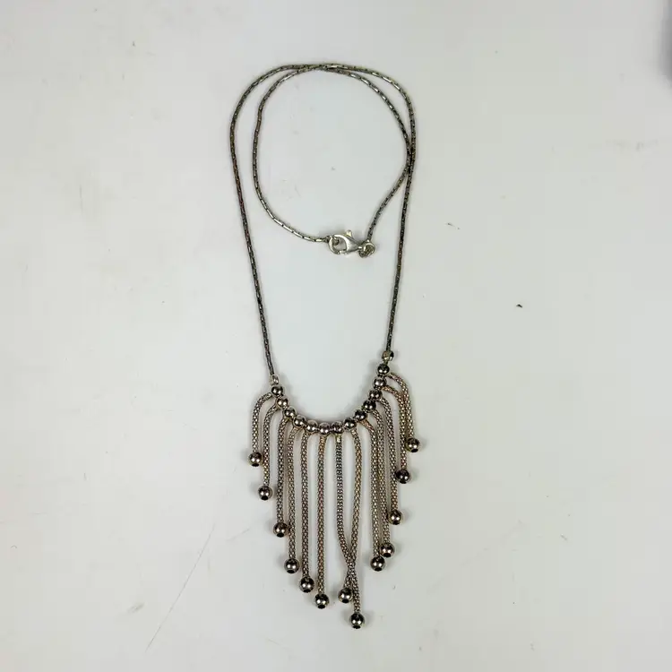 Sterling Silver Chain bib Necklace