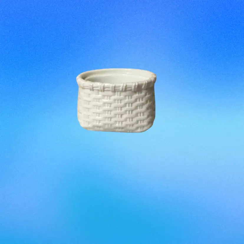 Avon milk glass creel basket