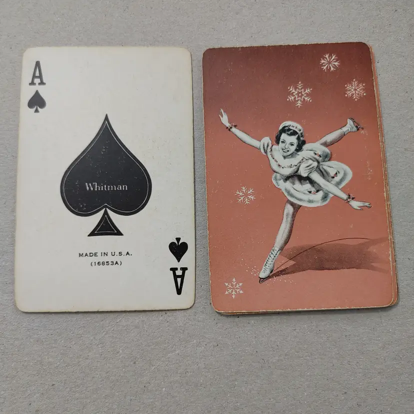 1 Single Swap Card - Playing Card. Lady Ice Skater. Dimension 2.5 x 3.5. Read description.