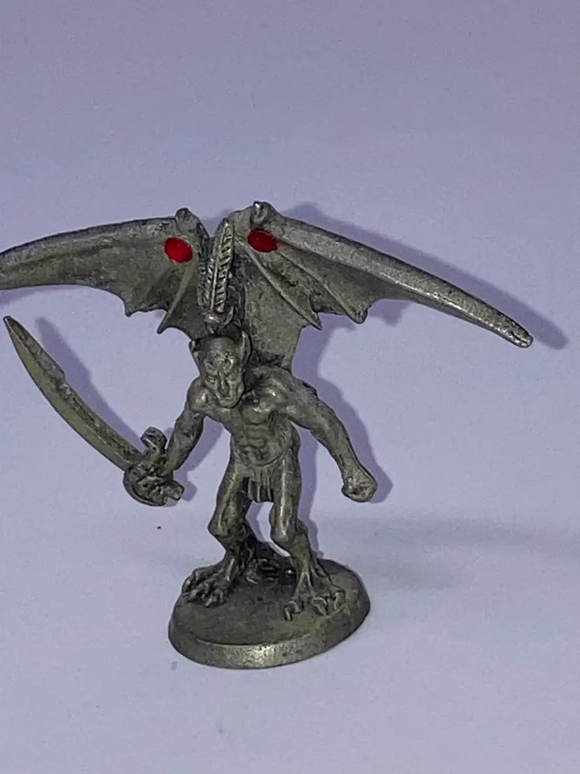 Vintage Winged Gremlin! Ral Partha Pewter Miniature Figurine! 1 1/2 Tall 2” Wide!