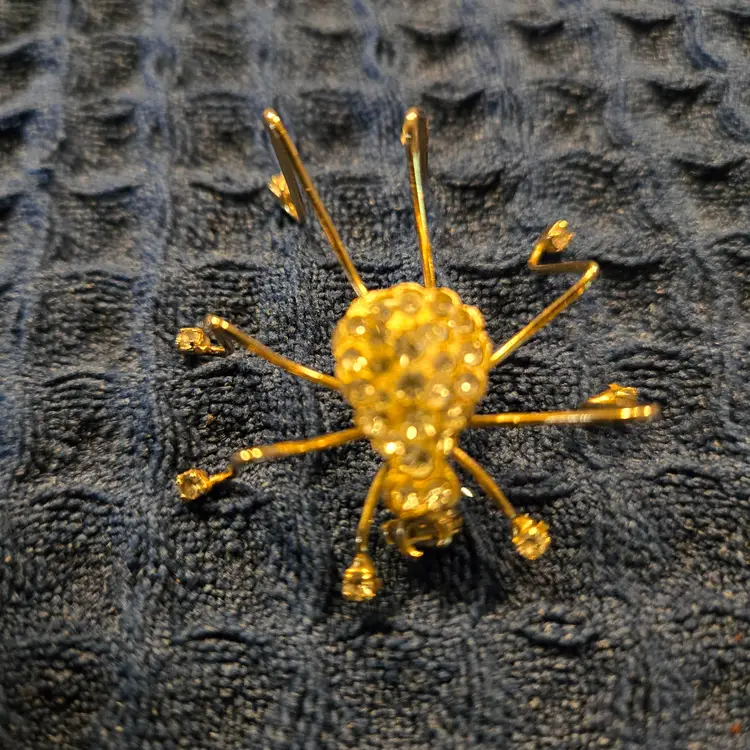 Goldtone Spider Brooch