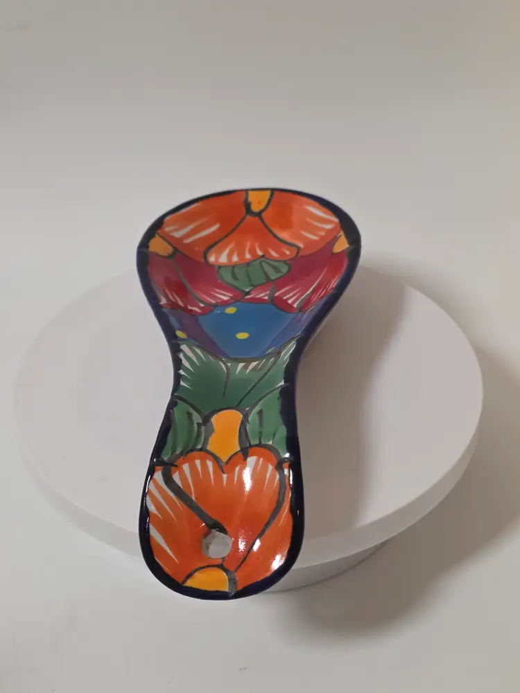 Talavera Spoon Rest Green Orange Blue Red Made In Mexico Functional And Decor