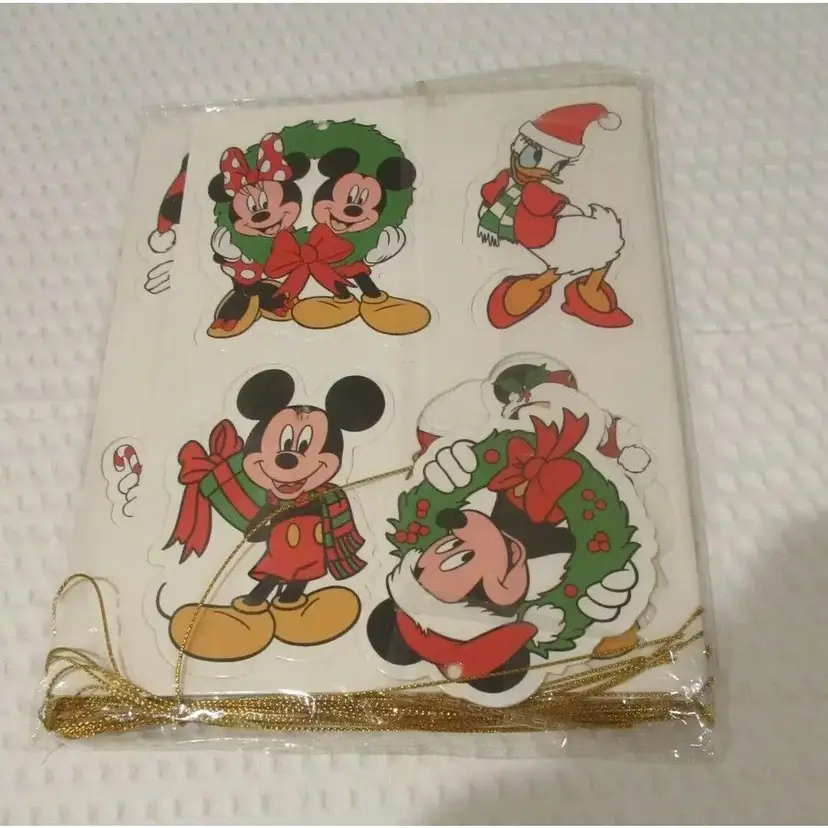 16 pcs Mickey Mouse and Friends Cardboard Holiday Christmas Ornaments New