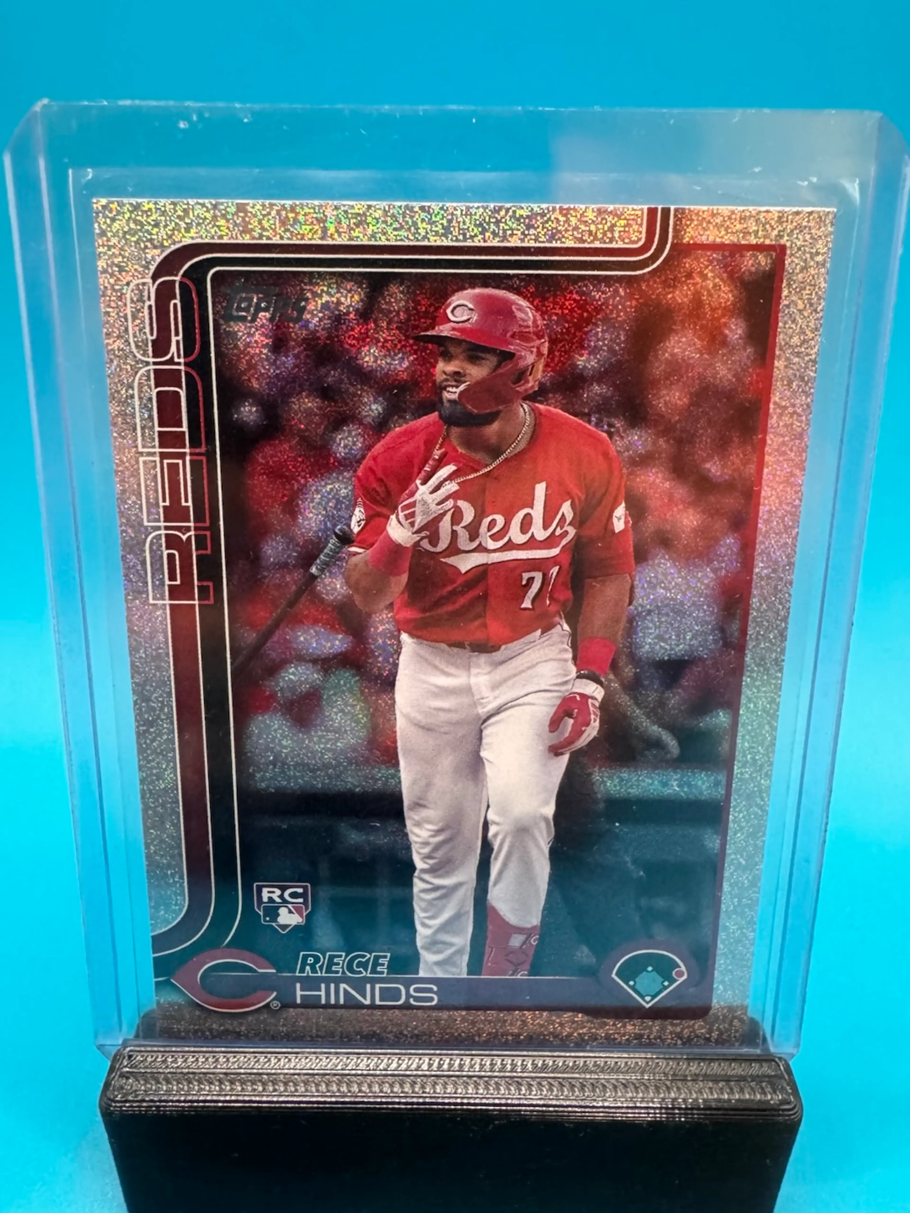 Rece Hinds Topps Sandglitter Foil RC Cincinnati Reds
