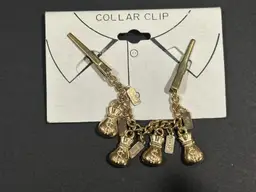 Korea Gold Tone Money Bag Collar Clip