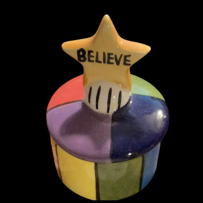 Believe Star HandPainted Trinket Box