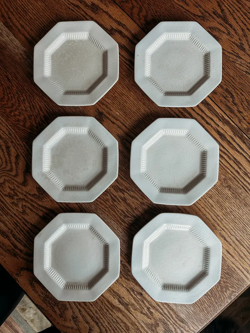 White Bread Plates Independence Ironstone by Castleton China Simple White Plates