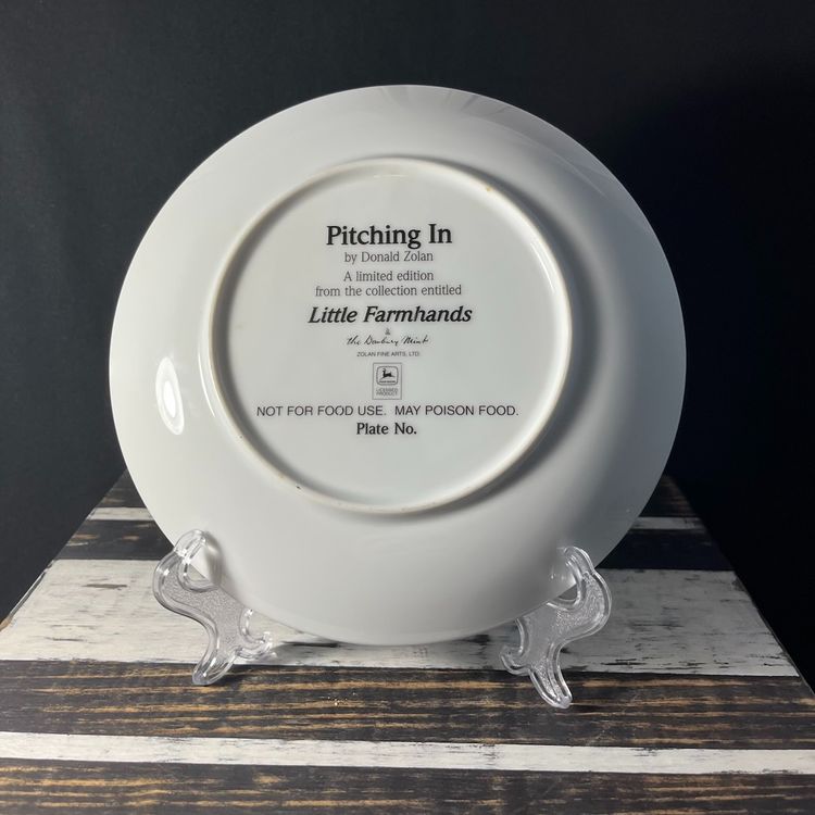 Danbury Mint 8” Little Farmhands Collector Plate- Pitching In