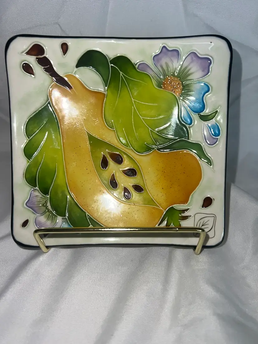 Vintage 2004 Ceramic Blue Sky’s Corp Decorative Trinket Plate/dish , J. McCall