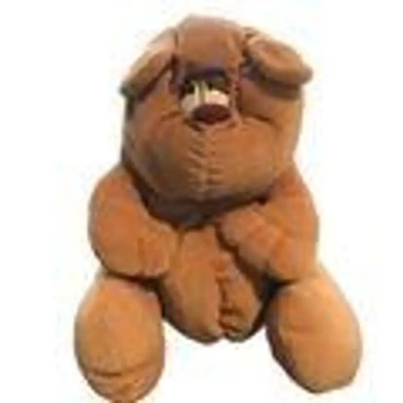 Prestige Toy "Crinkles" Brown Teddy Bear Plush Stuffed 8" 1985 VINTAGE