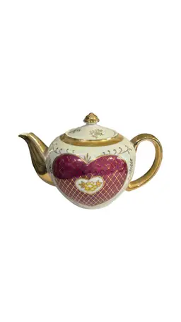 Vintage NASCO Decoronado Japan Teapot – Gilded Porcelain, Heart Motif, 1950s