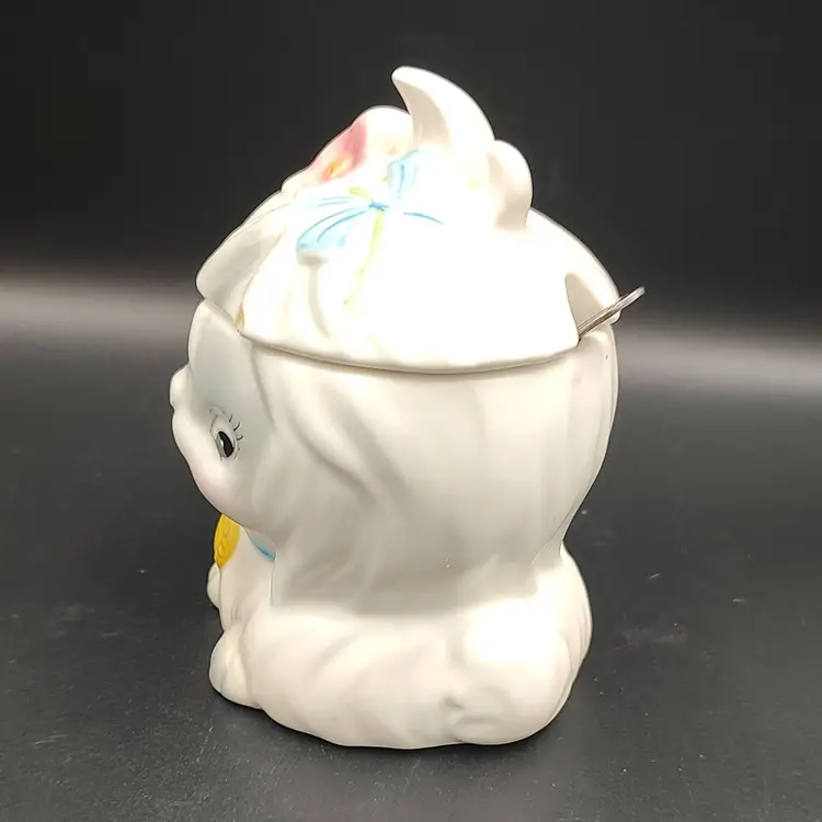 Vtg Lefton Mr Toodles Maltese Dog Jelly or Jam Jar