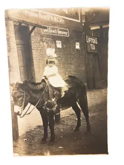 Antique RPPC Lipton’s Tea/ Thos. Cusak Company Advertisement Girl Donkey Chicago
