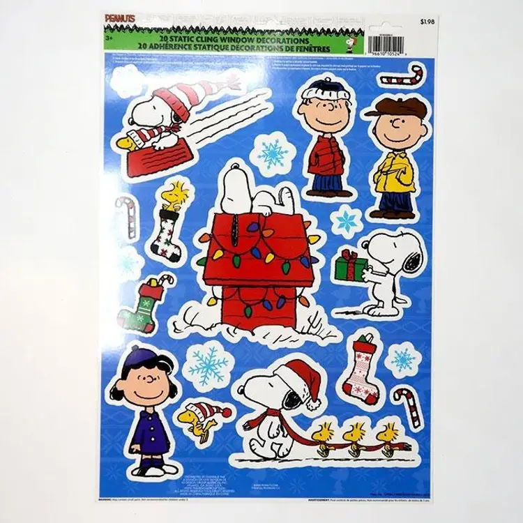 Peanuts Christmas Static Cling Window Decorations