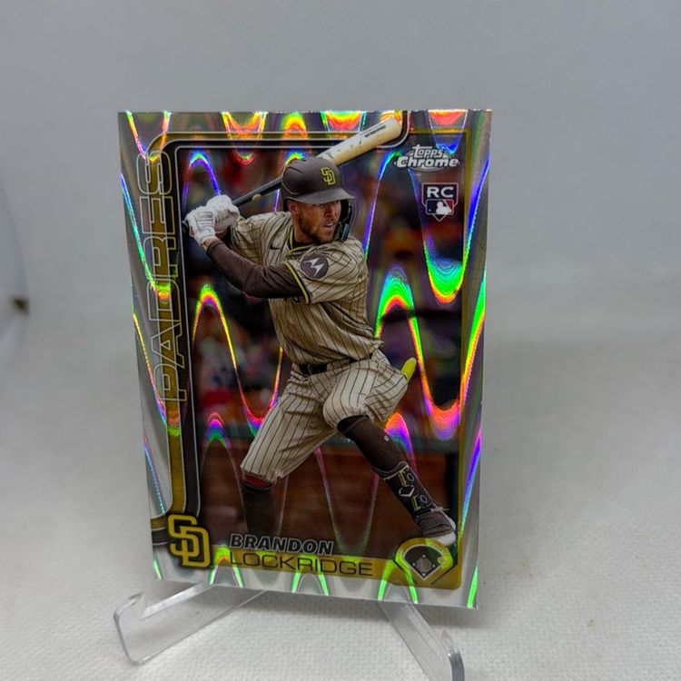 2025 Topps Chrome #106 Brandon Lockridge RC RayWave Refractor Padres