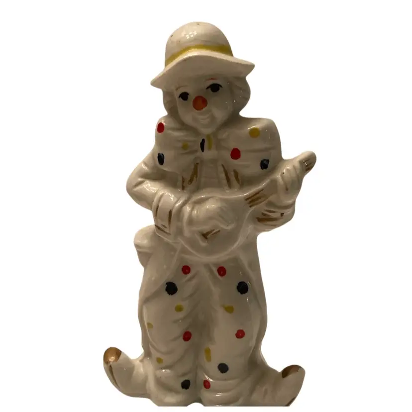 Vintage Sophia Ann Ceramic Clown Playing A Banjo