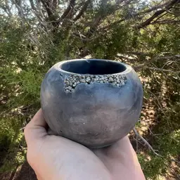 2.75” Charcoal & Pyrite Concrete Globe Planter