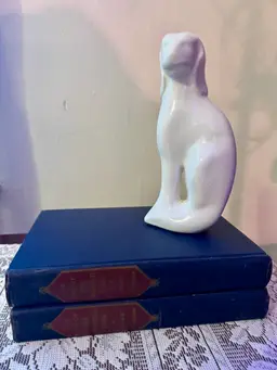 Vintage White Ceramic Dog Figurine – Made in Brazil