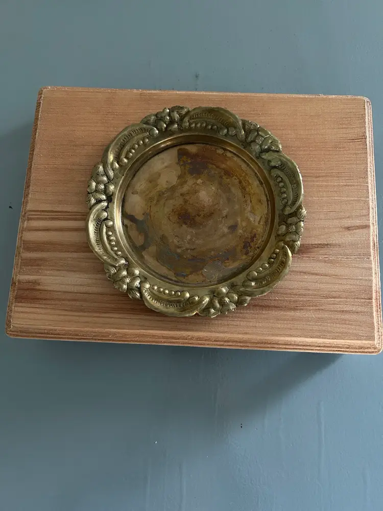 Vintage Brass Plate/trinket dish diameter 6.5 Inches