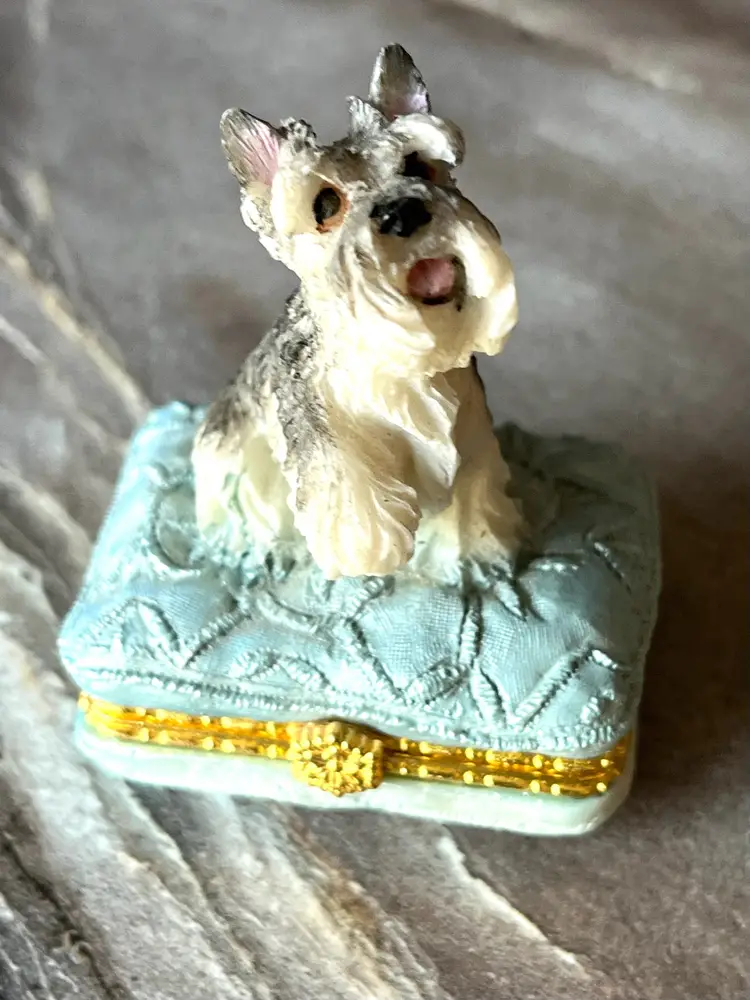 Schnauzer Dog Puppy Trinket Box 2 1/4 inch