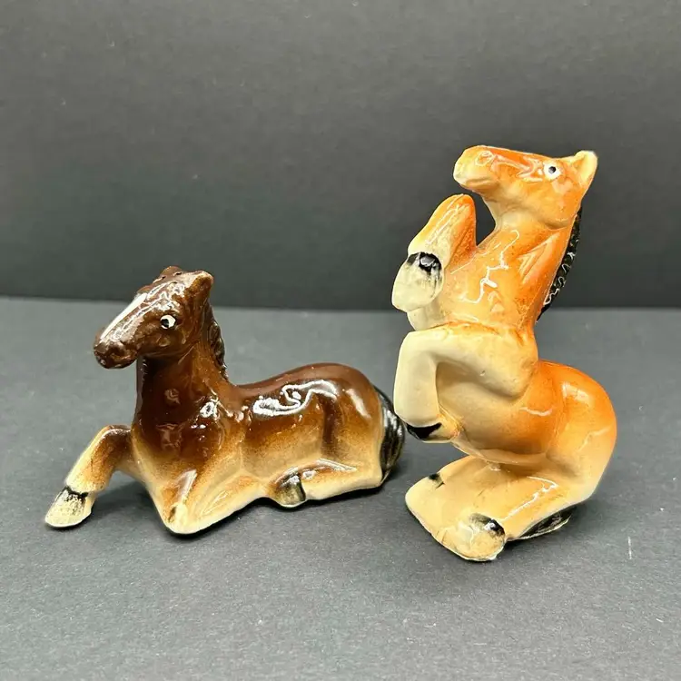 Horse Salt and Pepper Shakers - Vintage Japan 3 inch