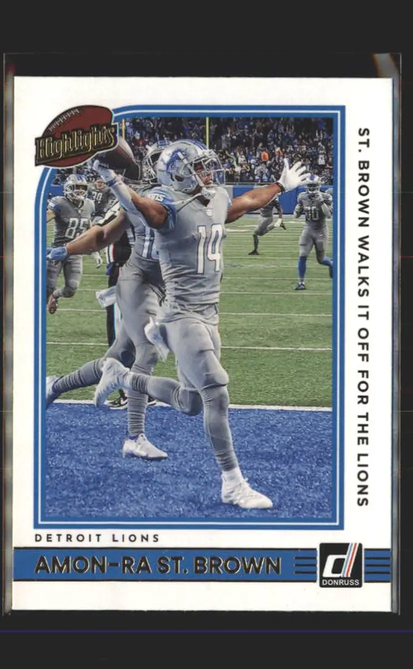 2022 Donruss #H-ASB Amon-Ra St. Brown Highlights - (139) - Detroit Lions