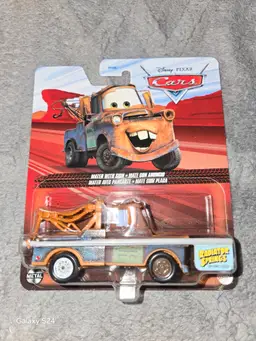 Disney Pixar Cars Mater with sign Wrecker Truck