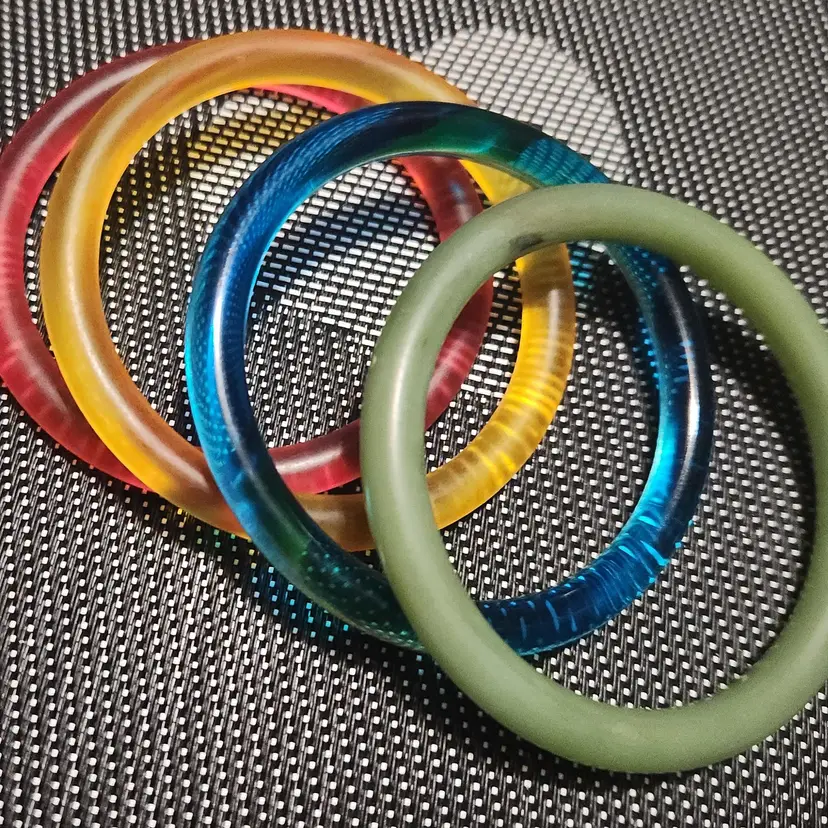 Vintage Set Of Colorful Bangle Bracelets