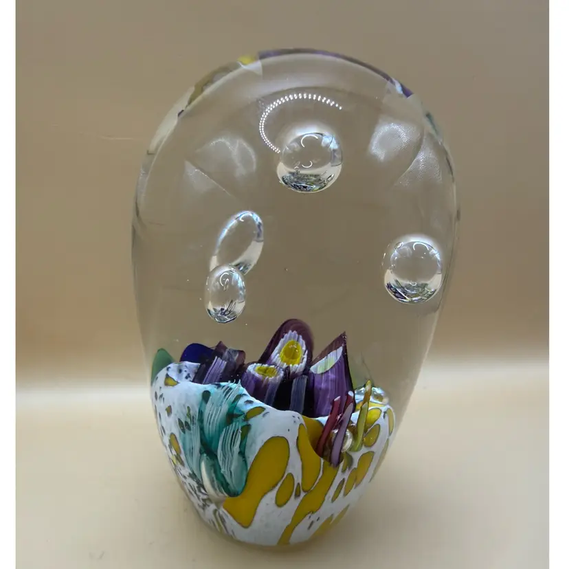 Glass Eye Studio Anemone Coral Reef Environmental Series Paperweight 4”