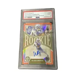 2022 Panini Legacy Wan’Dale Robinson Orange Rookie Auto! PSA 9! New York Giants