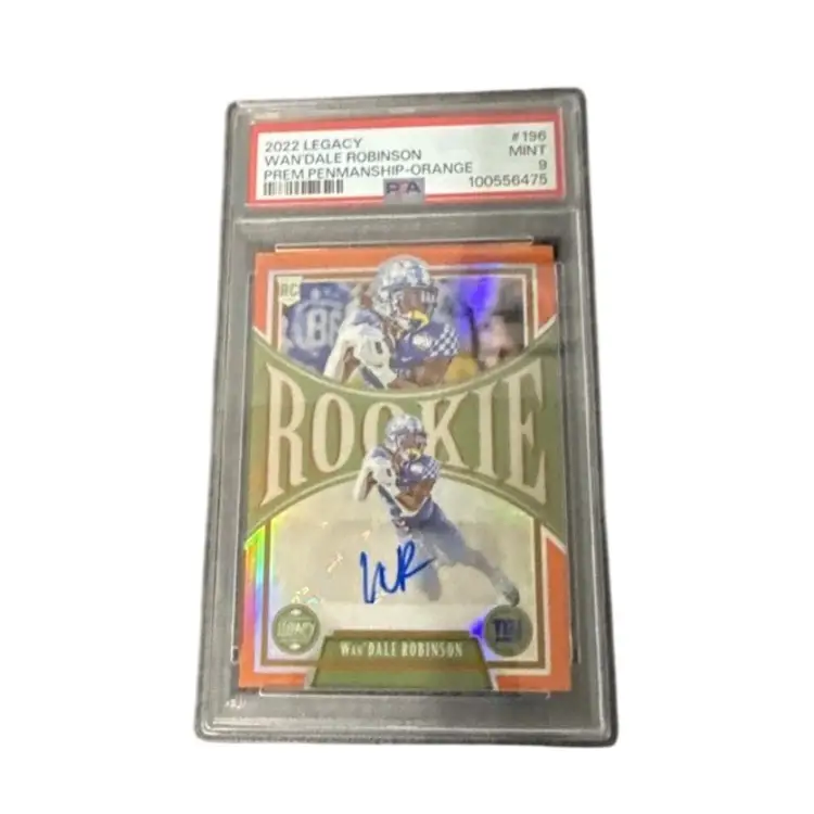 2022 Panini Legacy Wan’Dale Robinson Orange Rookie Auto! PSA 9! New York Giants