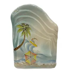 2103 OOAK “Surf’s Up” JK Spindler Handpainted Signed Fenton Magnum Paperweight Art Glass - 6” Tall X 4” Long