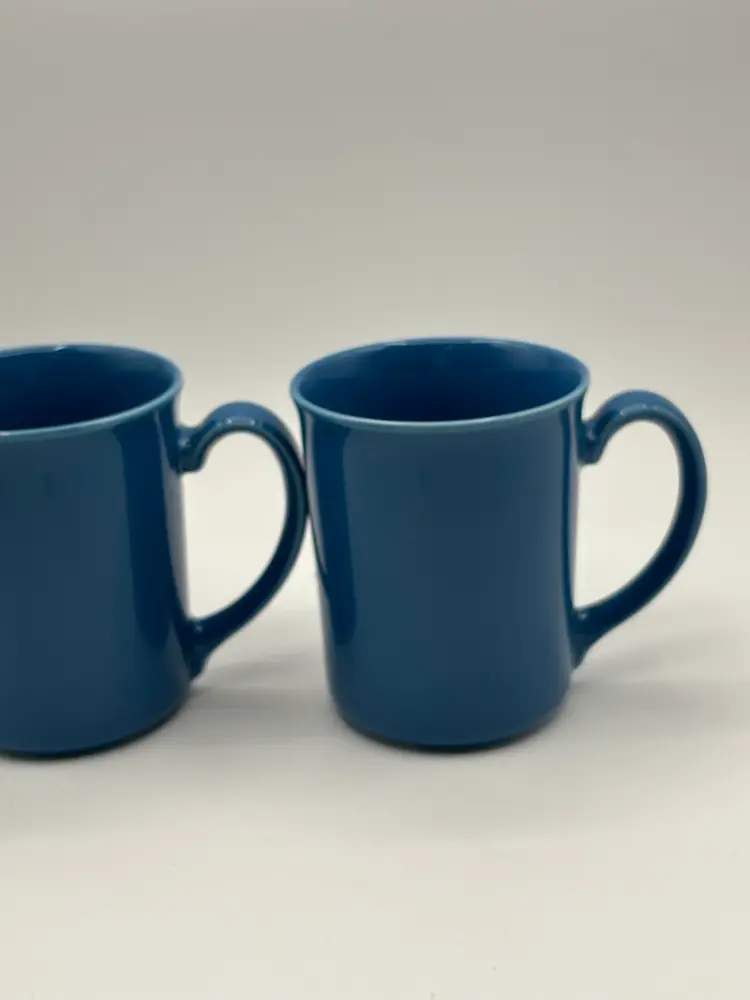 CORNING WARE Blue Coffee Cups Corelle Mugs 11 Oz. USA Set of 2