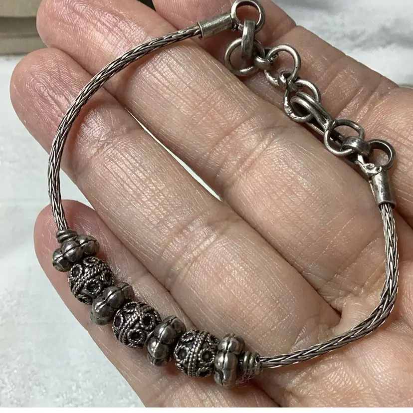 Sterling Silver Artisan Bracelet 7”