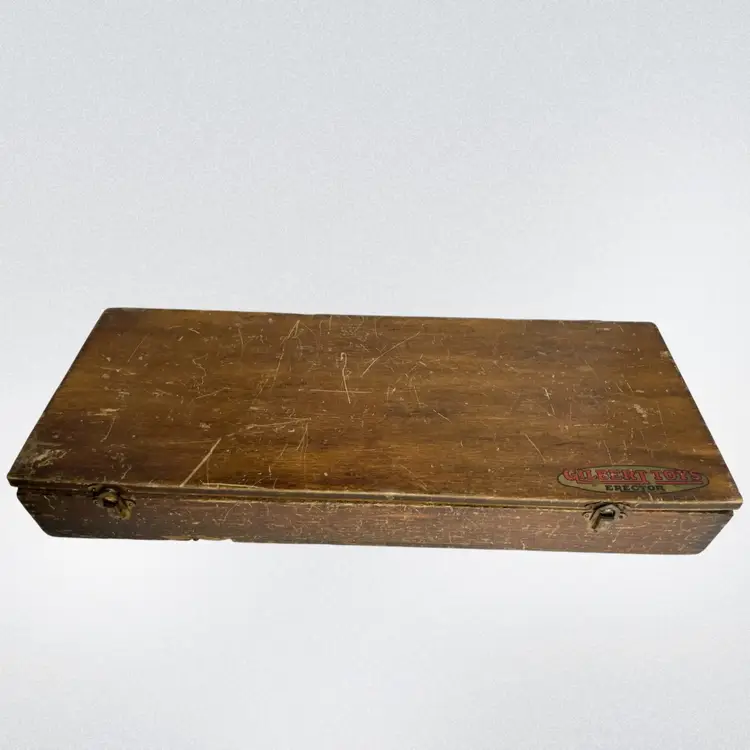 A C Gilbert Erector Set Wooden Box 1925-1927 Various Parts Art Deco Mantique