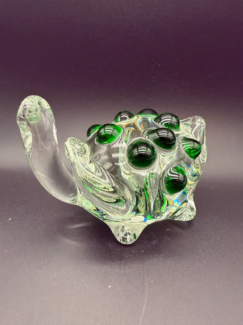 Glass Turtle Paperweight UV Reactive