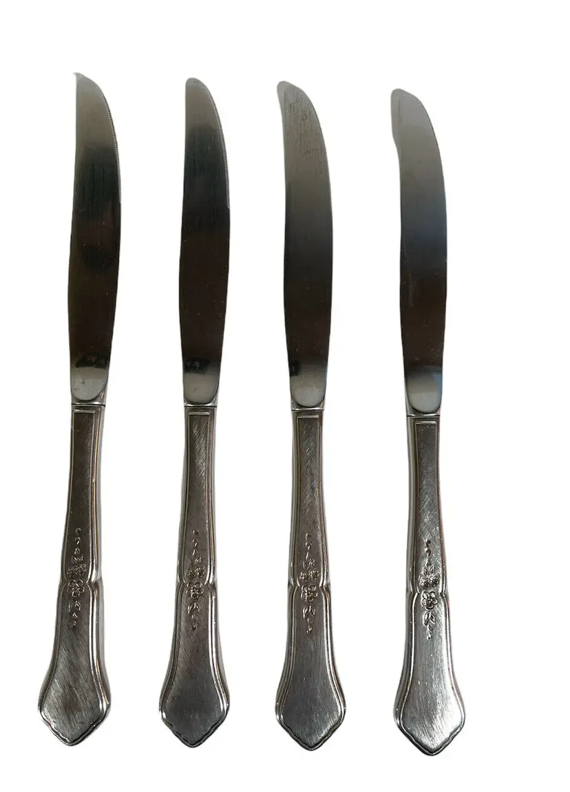 Oneida Ashmore Stainless Steel Flatware Silverware Dinner Knives Set 4 READ