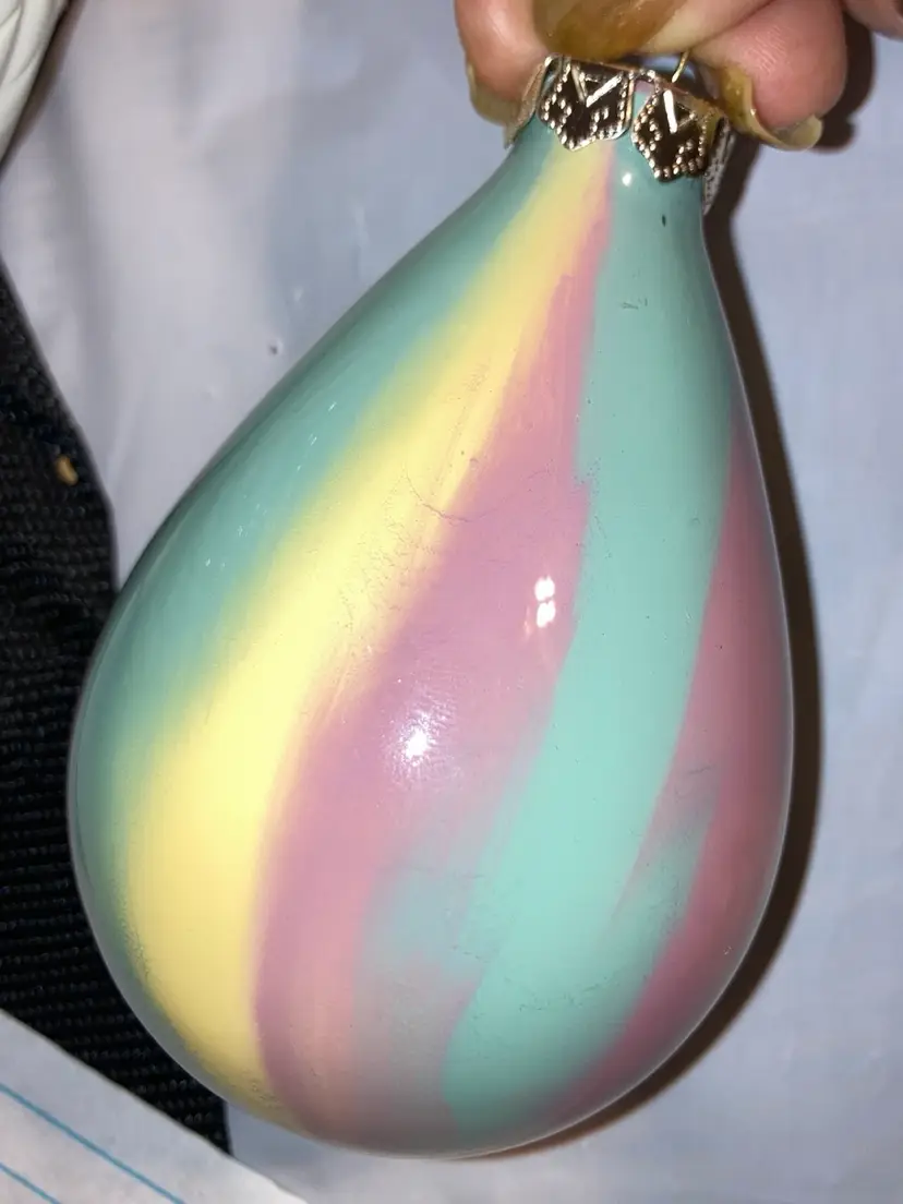 Glass Orb Ornament 4” Tall!