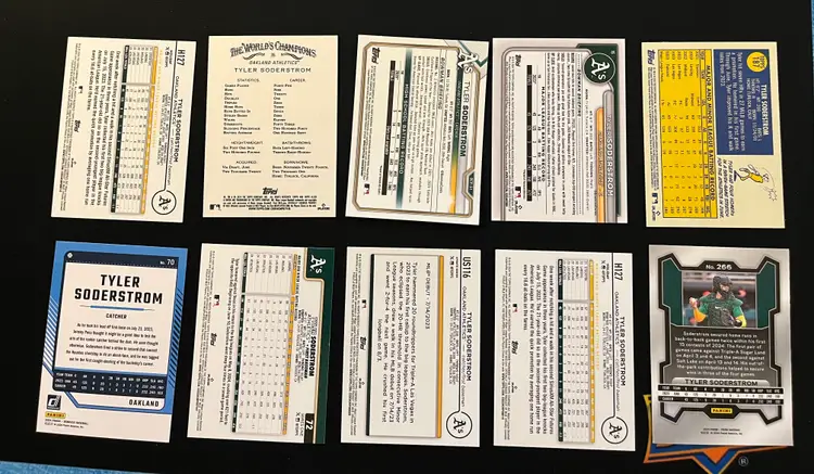 Tyler Soderstrom Lot of 10 Rookie and Prospect Cards