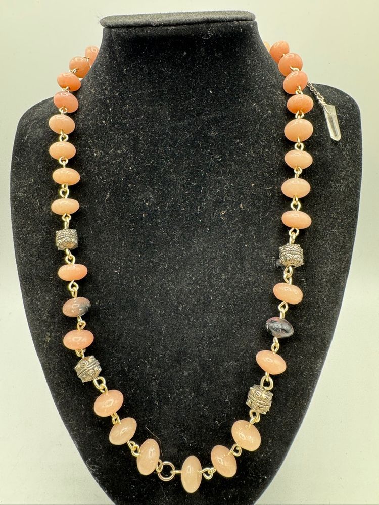 Vintage Natural Stone Necklace With Beautiful Hook