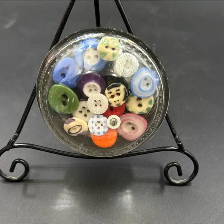 Vintage Paperweight with Chinese buttons